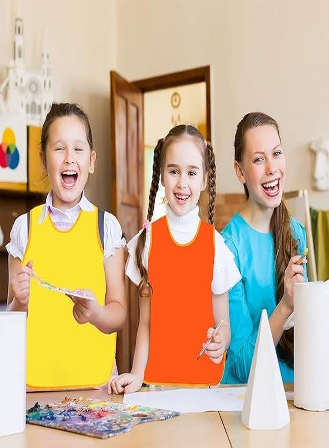 Cptoion 8 Pack Art Smock for Kids,Waterproof Artist Painting Aprons,Roomy Sleeveless Kids Painting Art Apron,Children Art Smocks,Toddler Smock for Painting Art Craft Classroom Kitchen,4 Colors - Image 5